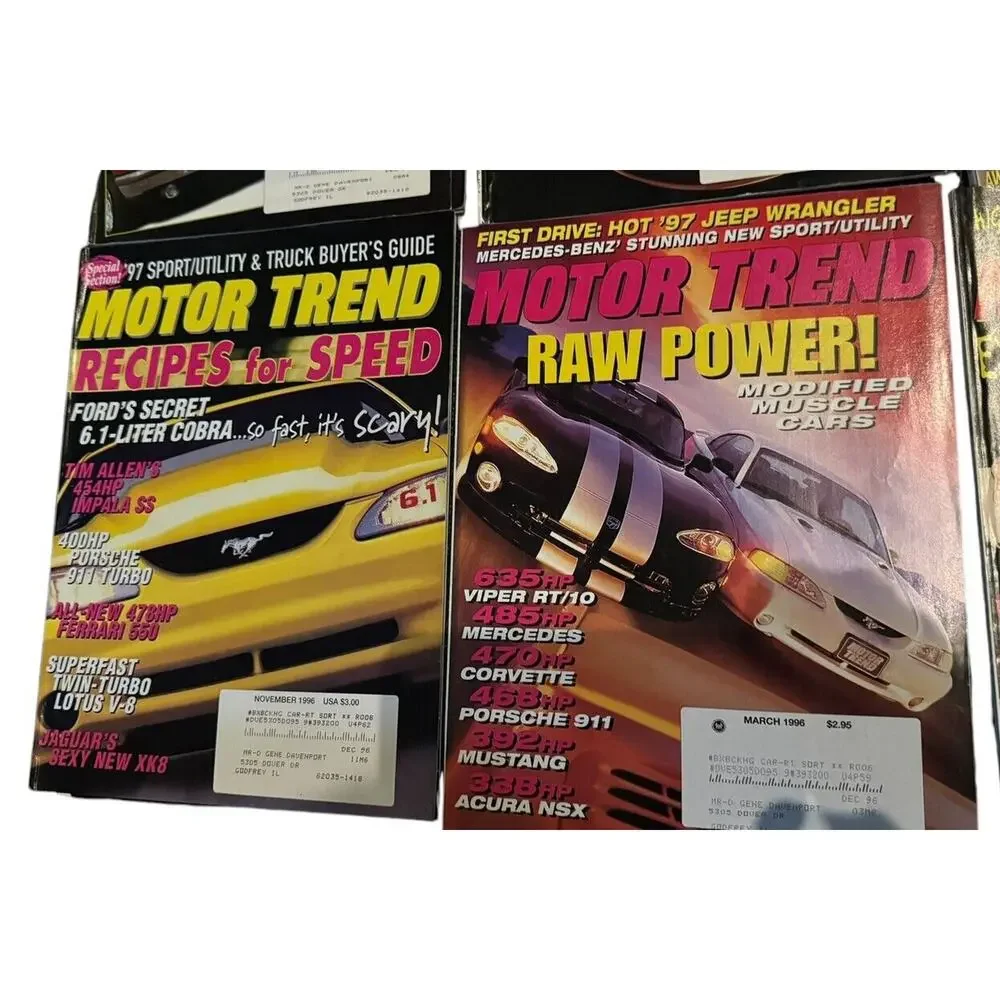 MOTOR TREND Magazines (9) 1994 1995 1996 Saleen Mustang Pontiac Ferrari Porsche‎
